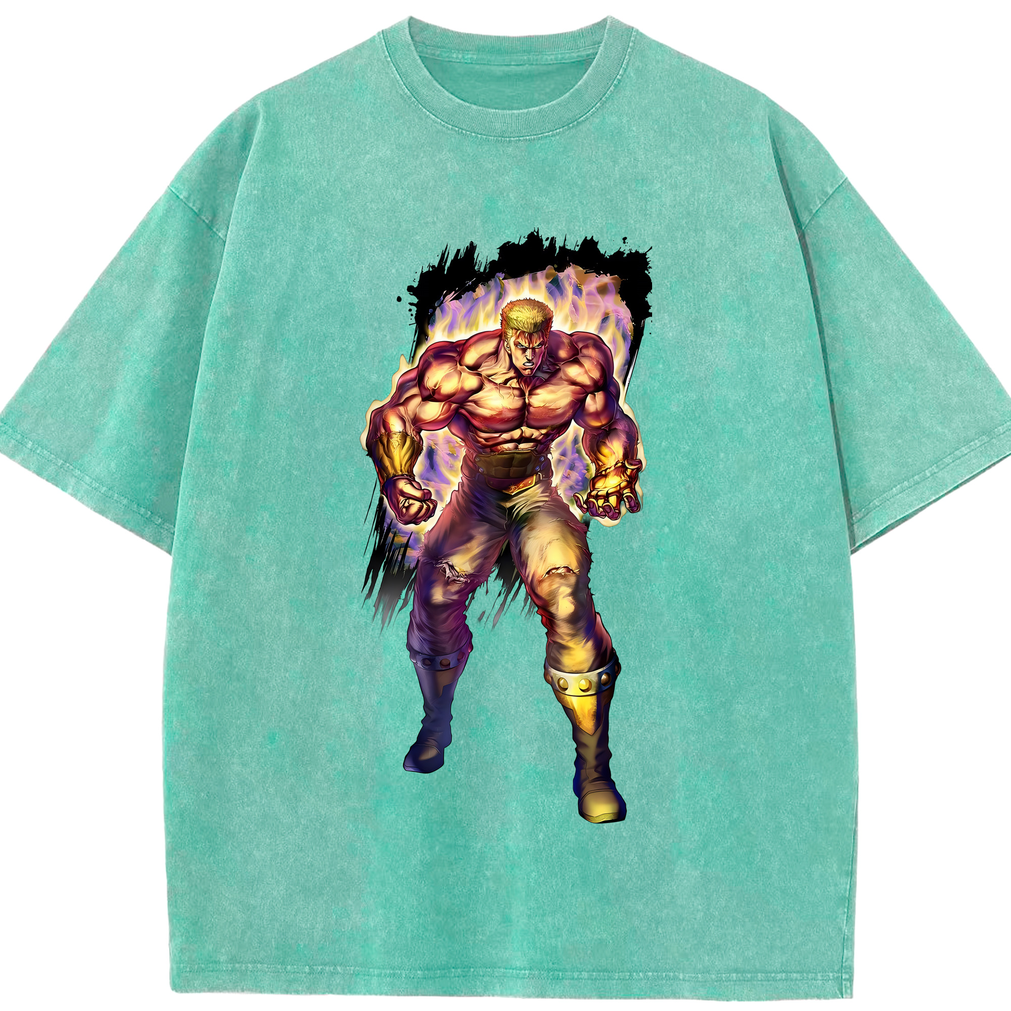 （画像用） 北斗の拳 Fist of the North Star 綿100% ヴィンテージ風 半袖Tシャツ（フロントプリント）